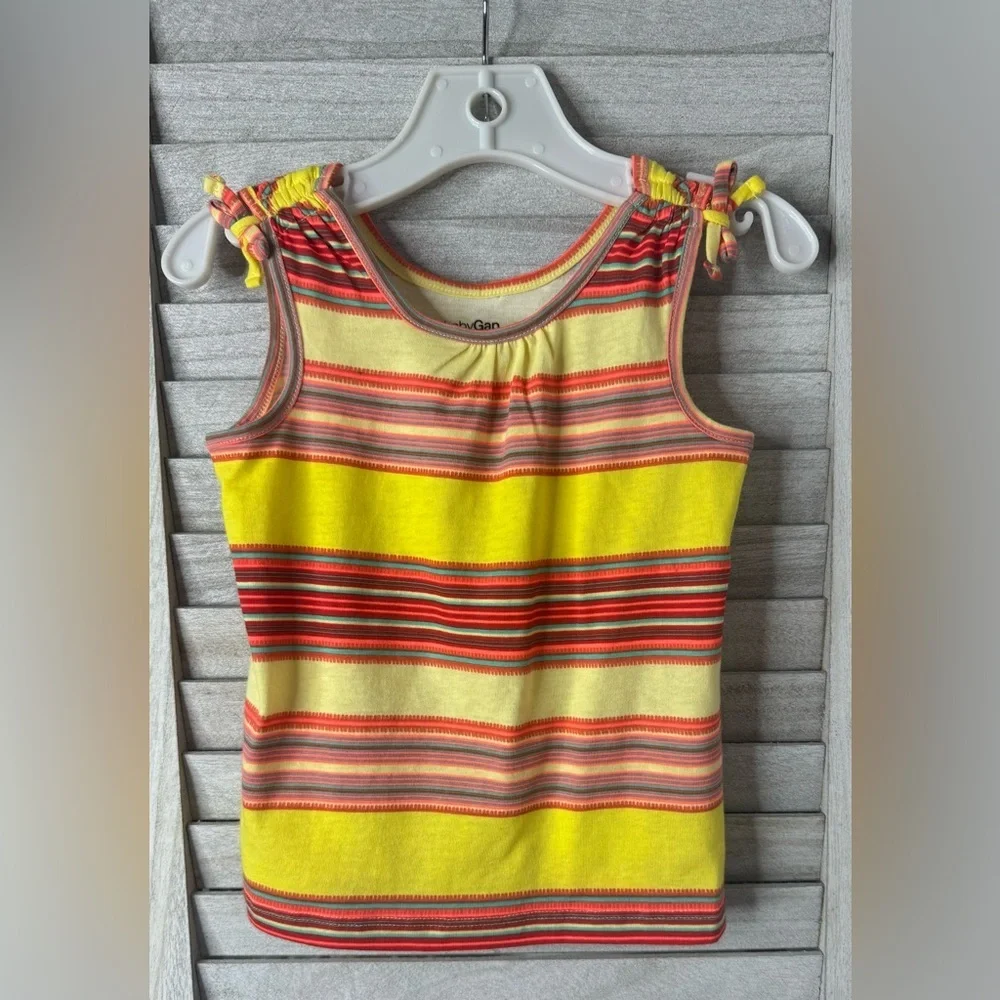 GAP Baby Girl Striped Tank Top 18-24M Bright Summer Sleeveless Shirt